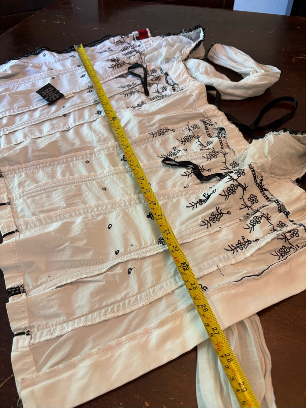 Vintage Tripp White Embroidered Milkmaid Corset Top - Picture 9 of 10